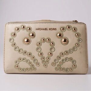 Michael Kors Adele Embellished Leather Smartphone Wallet